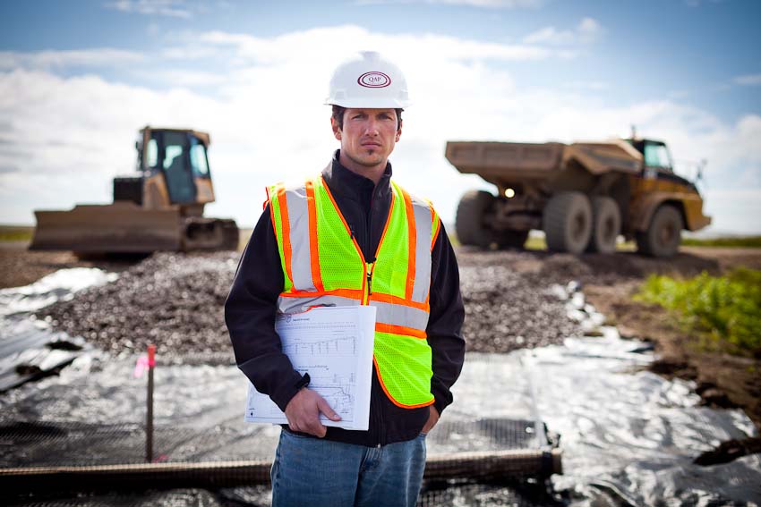 Chris Humphrey, project manager for the new Chefornak airport, photographed for COLAS / Sipa Press